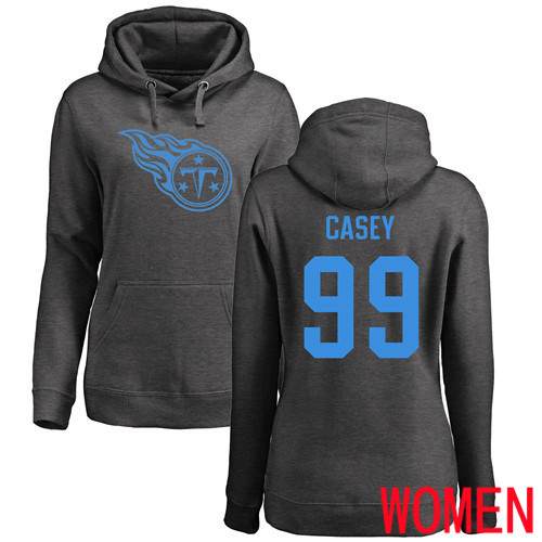 Tennessee Titans Ash Women Jurrell Casey One Color NFL Football #99 Pullover Hoodie Sweatshirts->women nfl jersey->Women Jersey